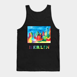 Colorful watercolor sketch of Berlin landmarks Tank Top